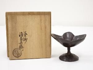 釜師高木治良兵衛造　紫銅突羽根蓋置（共箱）